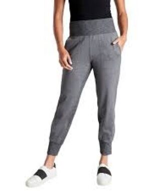 Athleta SCULPTEK Venice Mid Rise Jogger Pants Heather Gray Small EUC